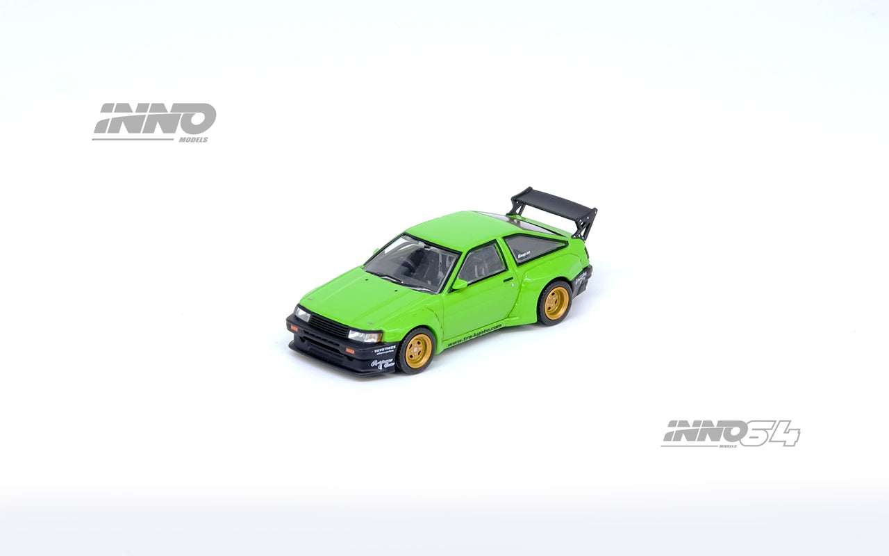 PRE-ORDER INNO64 1:64 TOYOTA AE86 Levin "PANDEM ROCKET BUNNY" Green