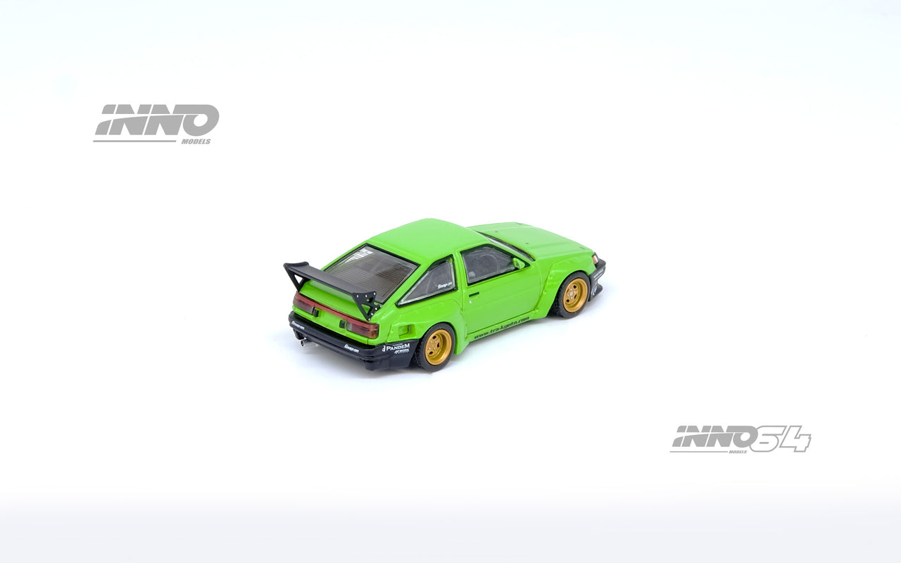 PRE-ORDER INNO64 1:64 TOYOTA AE86 Levin "PANDEM ROCKET BUNNY" Green