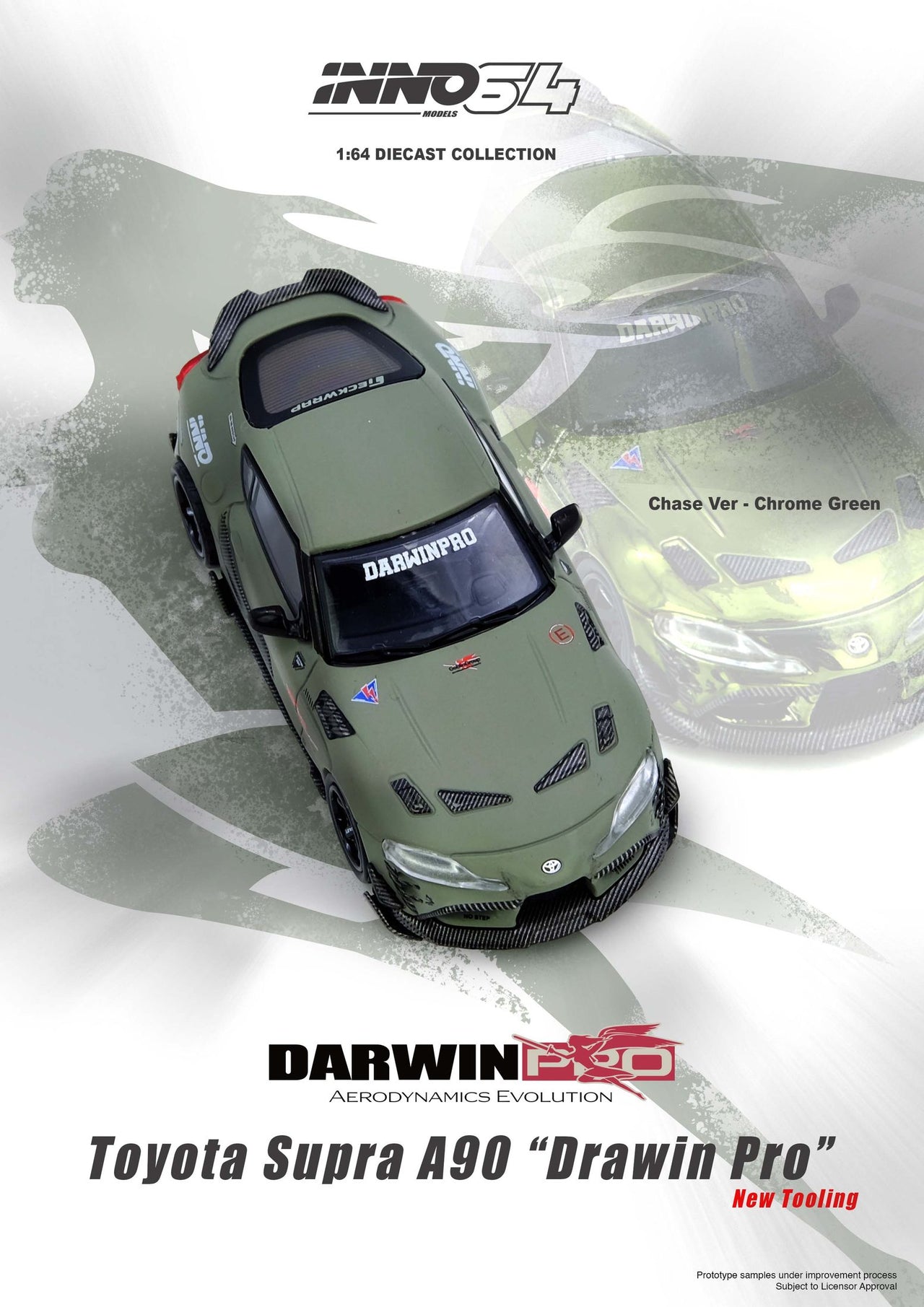 PRE-ORDER INNO64 1:64 TOYOTA SUPRA A90 DARWIN PRO Matt Green