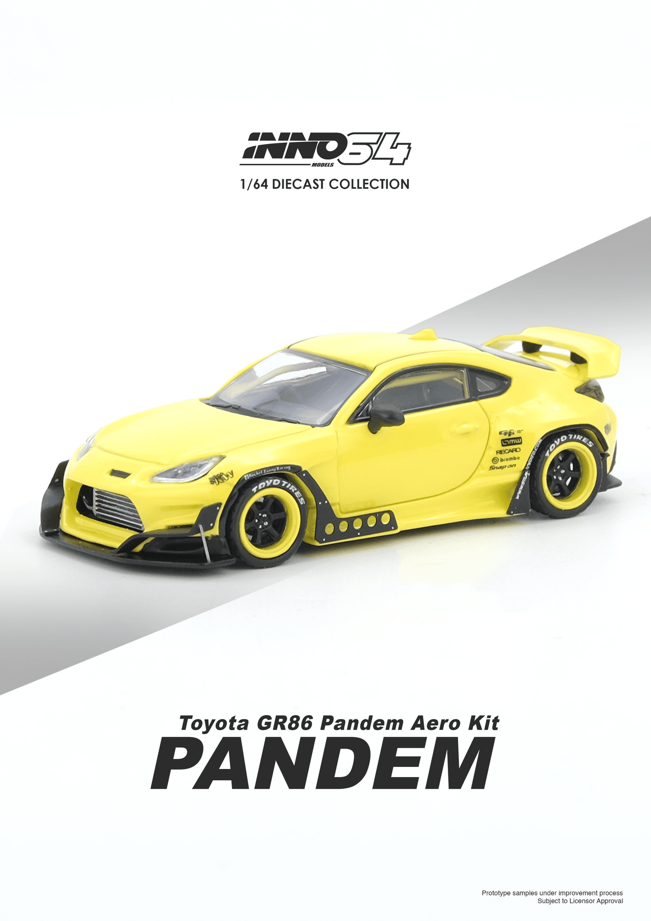 PRE-ORDER INNO64 1:64 Toyota GR86 "PANDEM" Yellow