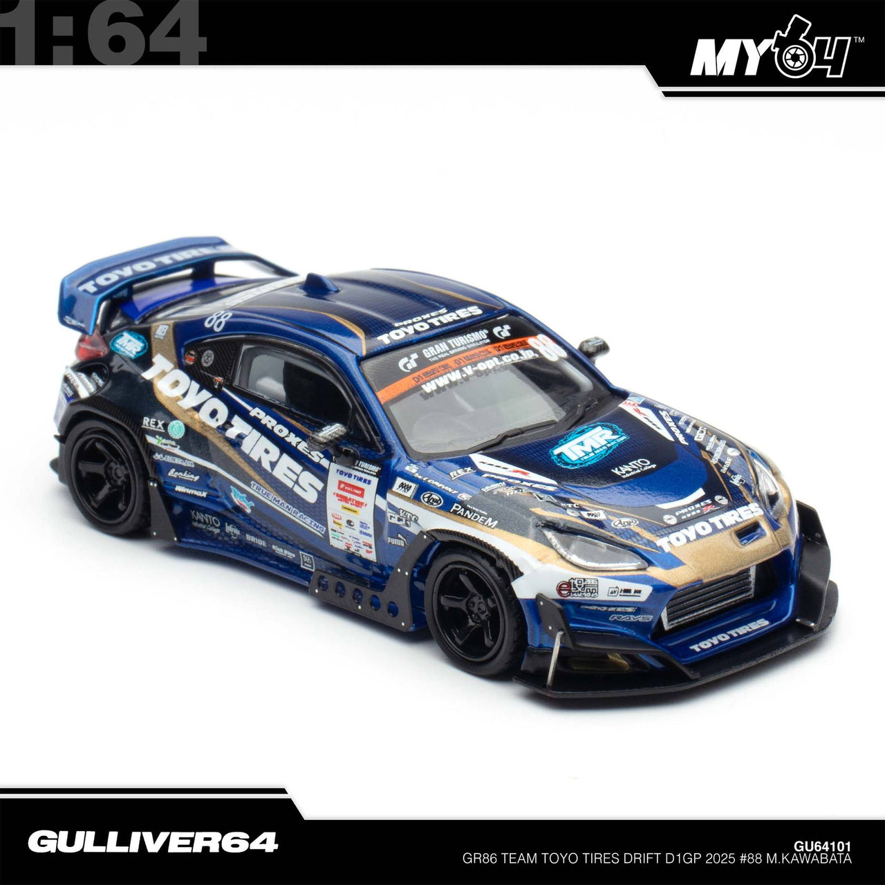 PRE-ORDER INNO64 1:64 Toyota GR86 Team Toyo Tires Drift D1GP 2025 #88 M.Kawabata Tokyo Auto Salon Exclusive