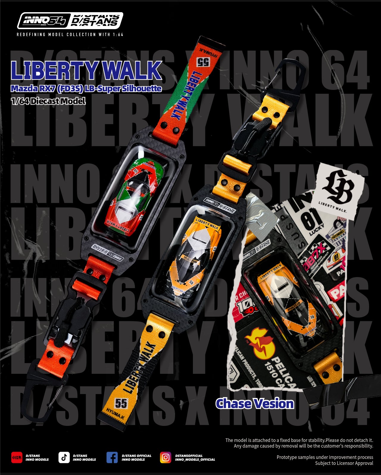 PRE-ORDER INNO64 x DSTANS 1:64 Liberty Walk Mazda FD3S