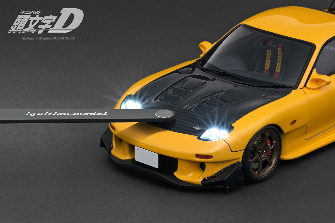 Ignition Model 1:18 INITIAL D Mazda RX-7 (FD3S) Yellow w LED LIGHTS ...