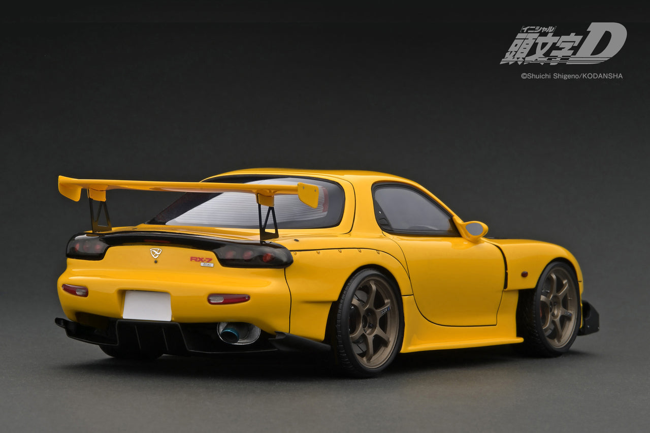 Ignition Rx7 Ignition Model 1:18 INITIAL D Mazda RX-7 (FD3S) Yellow w LED LIGHTS ...
