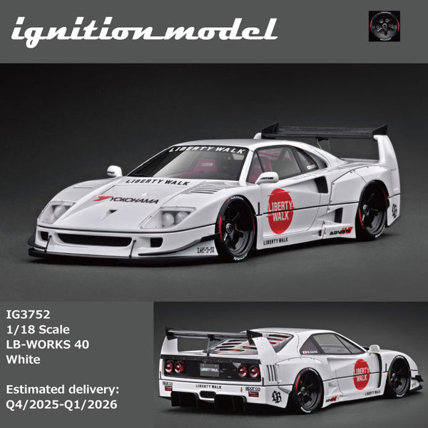 Ignition Model 1:18 LB-WORKS Ferrari F40 White – Little Luca's Toys