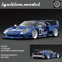 Thumbnail for PRE-ORDER Ignition Model 1:18 LB-WORKS Ferrari F40 Blue Metallic
