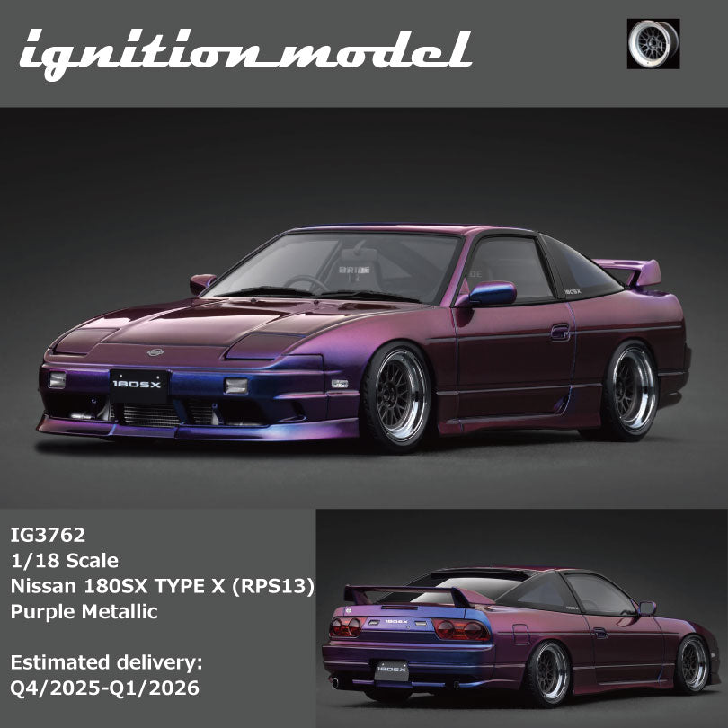 ミニカー 1/43 180SX Type X 1996 Purple Nissan 180SX TYPE X (RPS13) Purple Metallic (Diecast Car