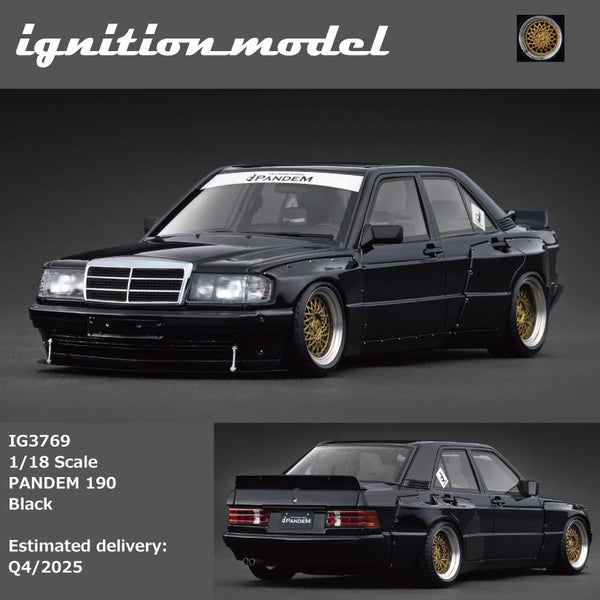 Ignition Model 1:18 PANDEM Mercedes 190E Black IG3768 – Little