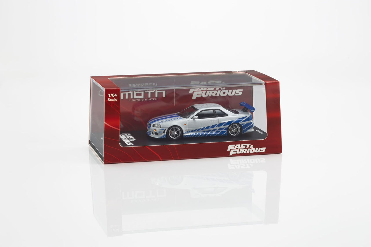 PRE-ORDER Kyosho 1:64 Nissan Skyline R34 GTR Fast & Furious Brian O'conner MOTN Base Compatible