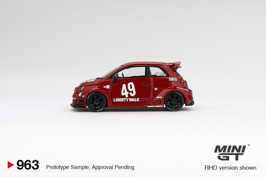 PRE-ORDER MINI GT 1:64 ABARTH 595 LB-WORKS x Abas Works RED MGT00963-R