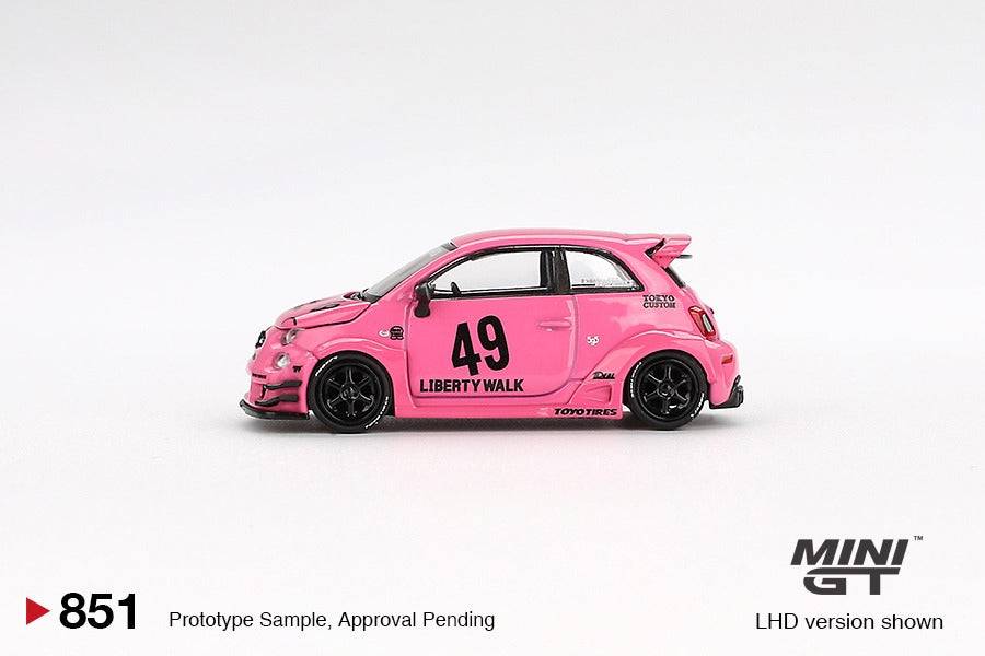 PRE-ORDER MINI GT 1:64 ABARTH 595 LB-WORKS x Abas Works Pink MGT00851-R