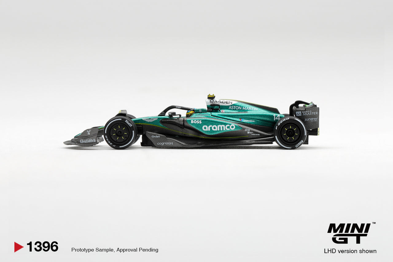 PRE-ORDER MINI GT 1:64 Aston Martin AMR24 #14 Fernando Alonso F1 2024 Las Vegas GP MGT01396-L