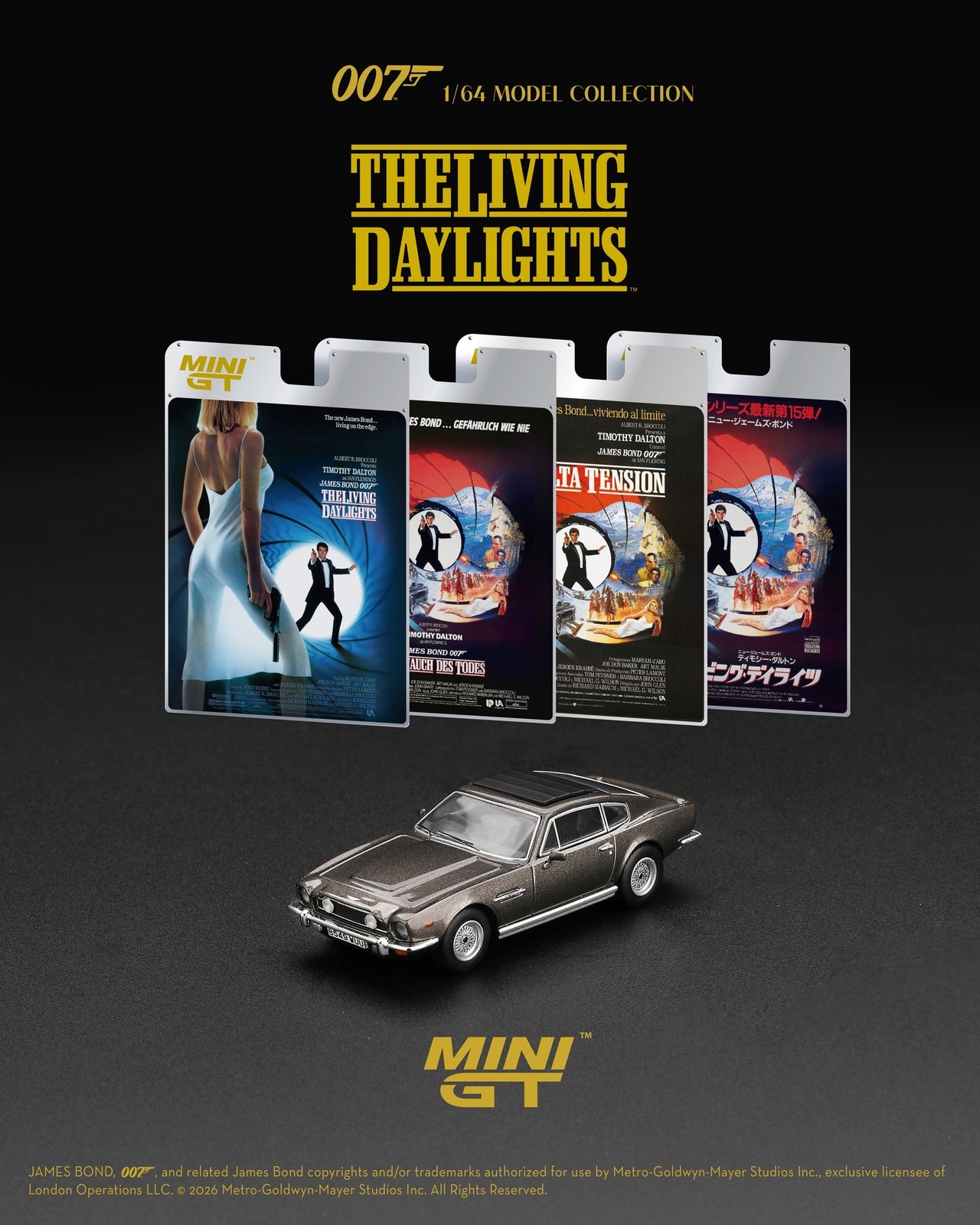PRE-ORDER MINI GT 1:64 Aston Martin V8 Vantage The Living Daylights" MGT00916-007E