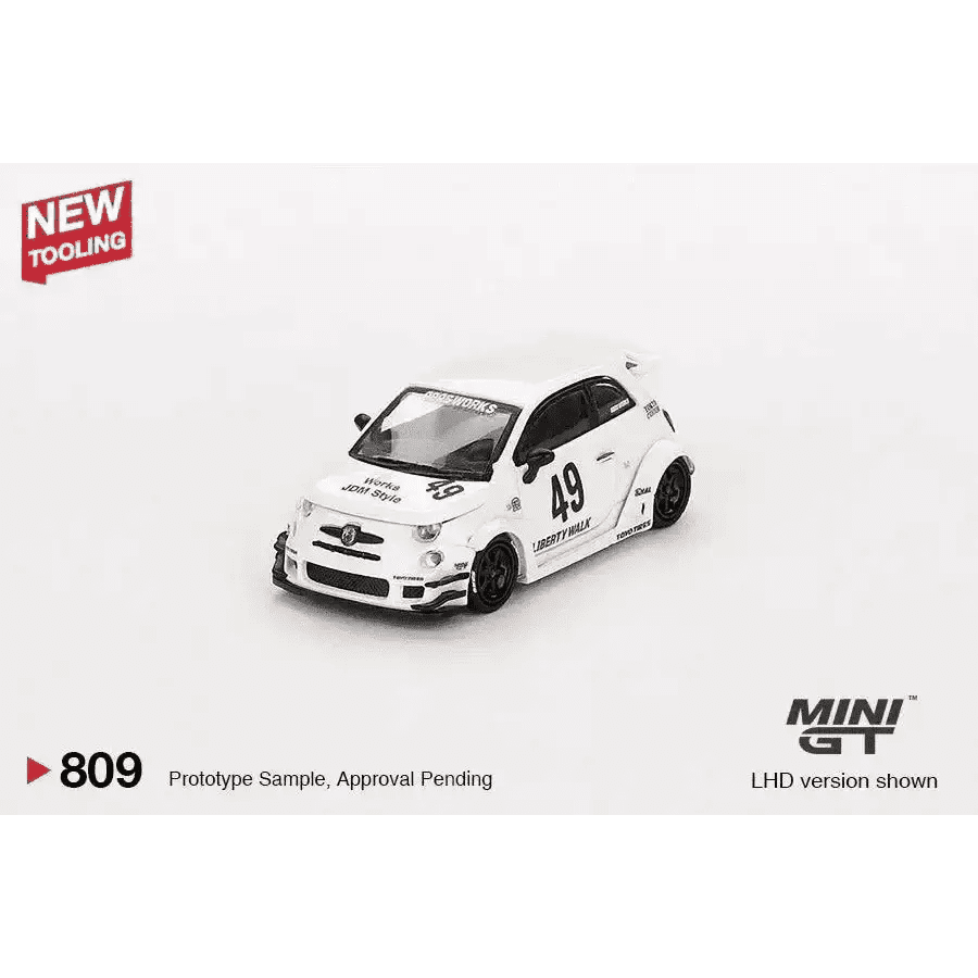 PRE-ORDER MINI GT 1:64 LB-WORKS x Abas Works ABARTH 595 Gara White MGT00809-L