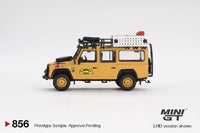 Thumbnail for PRE-ORDER MINI GT 1:64 Land Rover Defender 110 1989 Camel Trophy Amazon Team Turkey MGT00856-BL