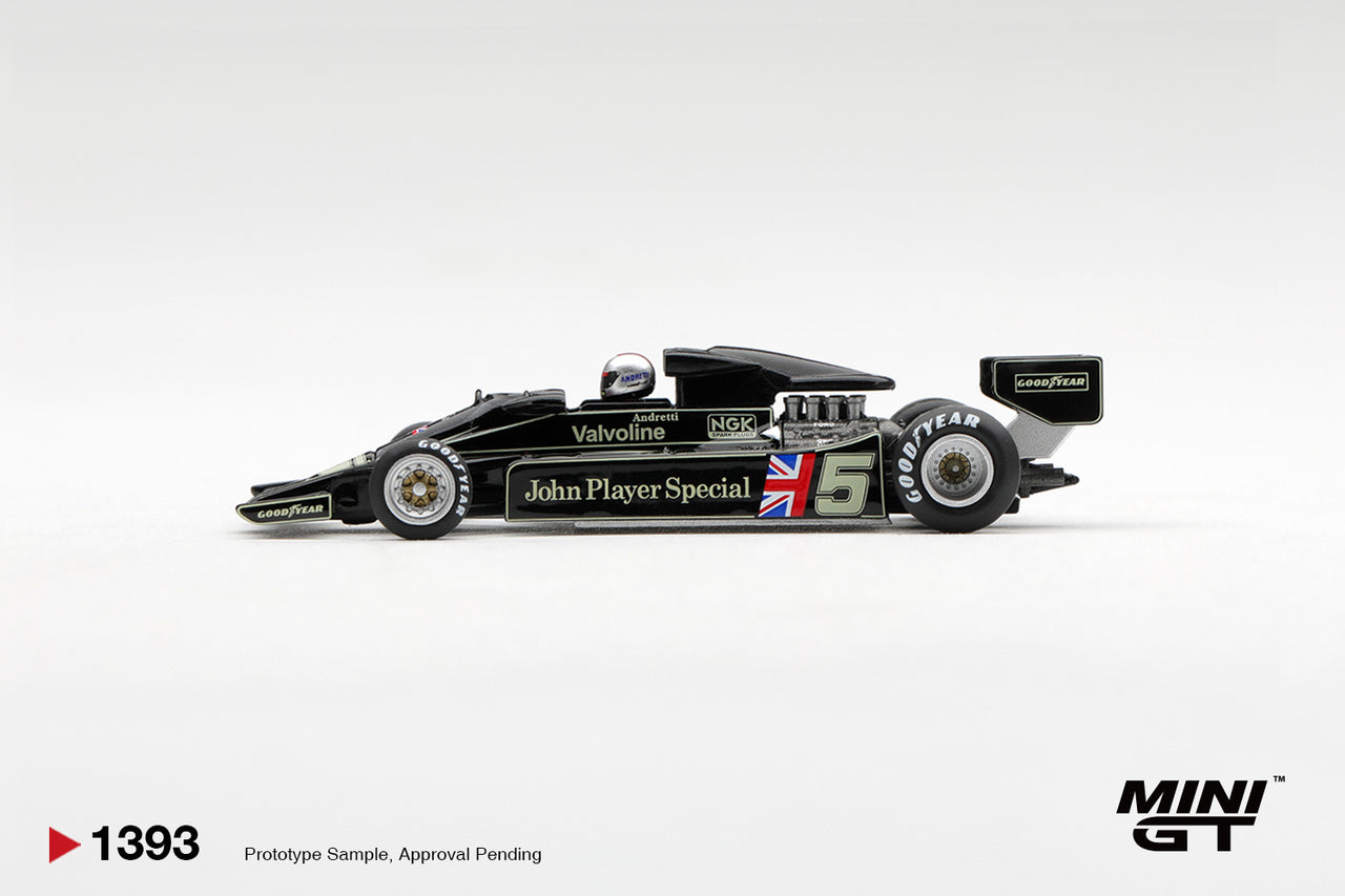 PRE-ORDER MINI GT 1:64 Lotus 78 #5 Mario Andretti 1977 US GP West Winner MGT01393-L