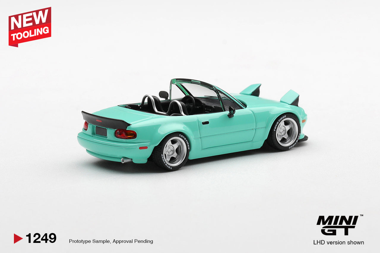 PRE-ORDER MINI GT 1:64 Mazda MX-5 NA Pandem Mint Green – NEW TOOLING MGT01249-R
