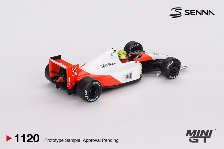 PRE-ORDER MINI GT 1:64 McLaren MP4/6 #1 Ayrton Senna 1991 Japanese Grand Prix 2nd Place MGT01120-BL Blister