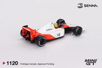 Thumbnail for PRE-ORDER MINI GT 1:64 McLaren MP4/6 #1 Ayrton Senna 1991 Japanese Grand Prix 2nd Place MGT01120-BL Blister