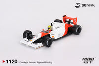 Thumbnail for PRE-ORDER MINI GT 1:64 McLaren MP4/6 #1 Ayrton Senna 1991 Japanese Grand Prix 2nd Place MGT01120-BL Blister