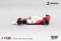 Thumbnail for PRE-ORDER MINI GT 1:64 McLaren MP4/6 #1 Ayrton Senna 1991 Japanese Grand Prix 2nd Place MGT01120-BL Blister