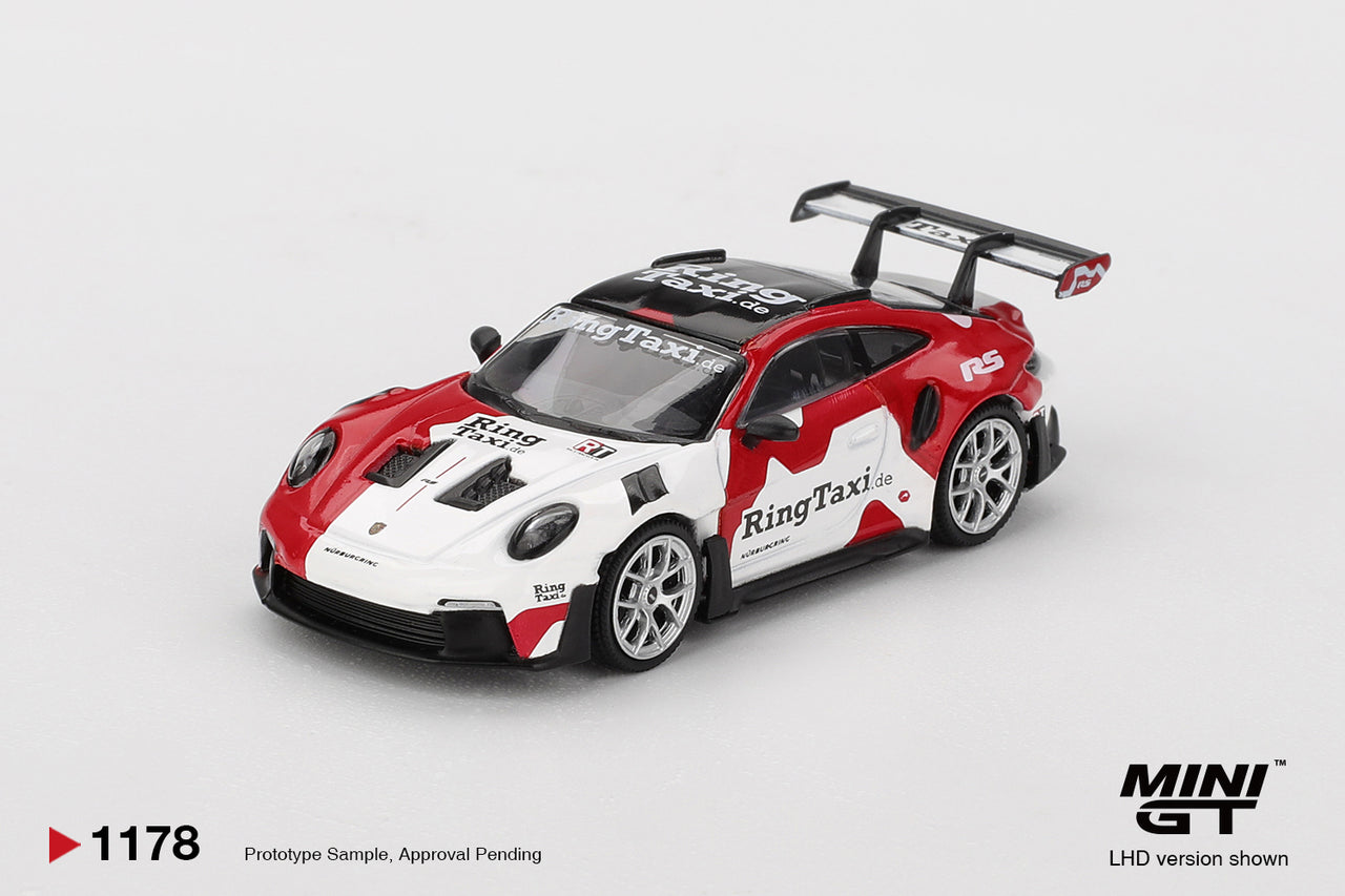 PRE-ORDER MINI GT 1:64 Porsche 911 992 GT3 RS Weissach RingTaxi.com MGT01178-L