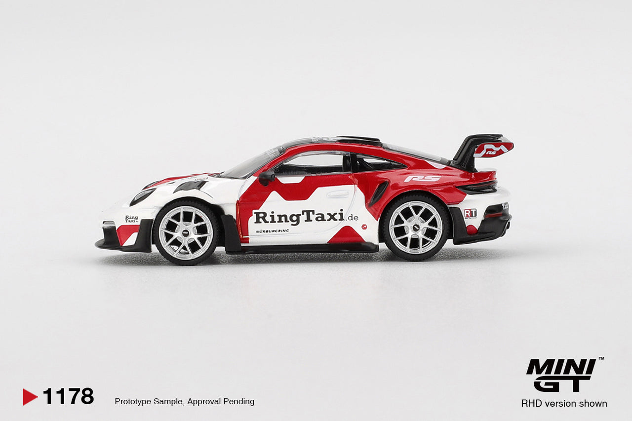 PRE-ORDER MINI GT 1:64 Porsche 911 992 GT3 RS Weissach RingTaxi.com MGT01178-L