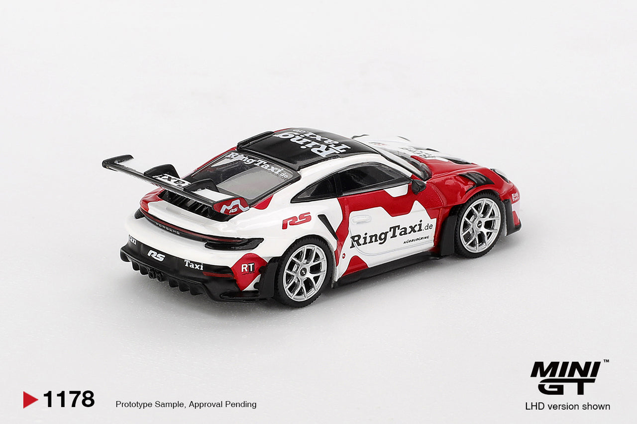 PRE-ORDER MINI GT 1:64 Porsche 911 992 GT3 RS Weissach RingTaxi.com MGT01178-L