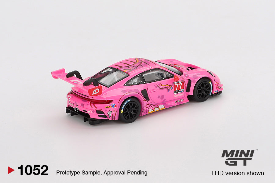 PRE-ORDER MINI GT 1:64 Porsche 911 GT3 R #77 AO Racing 2024 IMSA ROAD AMERICA MGT01052-L BLISTER VERSION