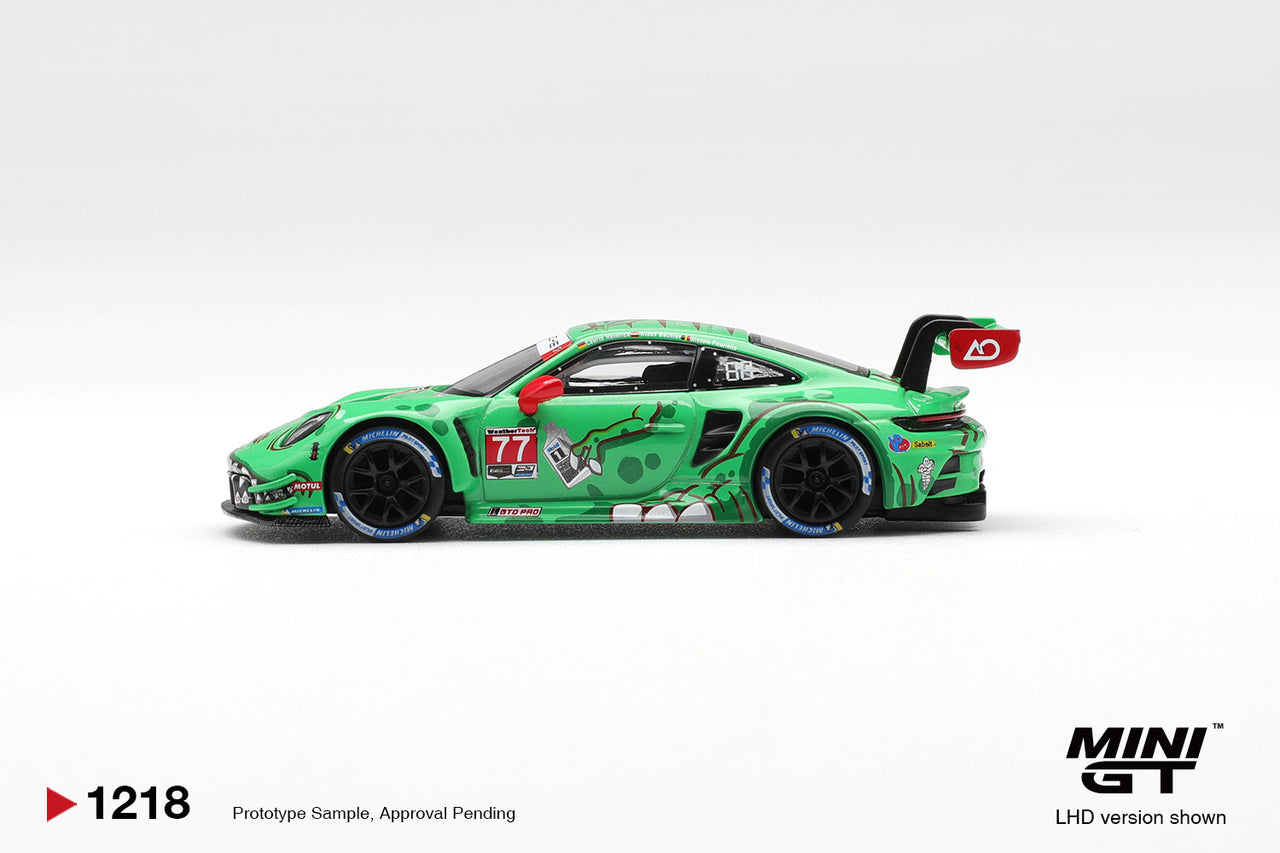 PRE-ORDER MINI GT 1:64 Porsche 911 GT3 R 992 #77 AO Racing 2025 IMSA Sebring 12 Hrs Class Winner MGT01218-L