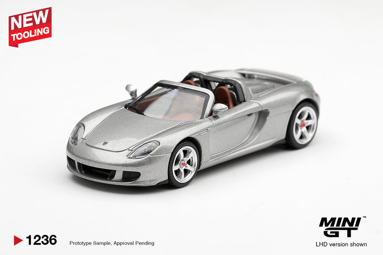 PRE-ORDER MINI GT 1:64 Porsche Carrera GT Silver MGT01236-L *NEW TOOLING*