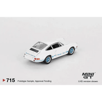 Thumbnail for PRE-ORDER MINI GT 1:64 Porsche Porsche 911 Carrera RS 2.7 Grand Prix White w/ Blue Livery MGT00715-R