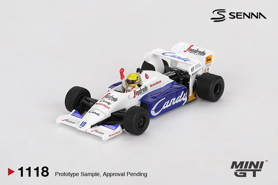 PRE-ORDER MINI GT 1:64 Toleman TG184 #19 Ayrton Senna 1984 Monaco Grand Prix 2nd Place MGT01118-BL Blister