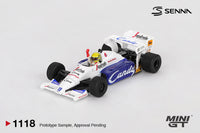 Thumbnail for PRE-ORDER MINI GT 1:64 Toleman TG184 #19 Ayrton Senna 1984 Monaco Grand Prix 2nd Place MGT01118-BL Blister