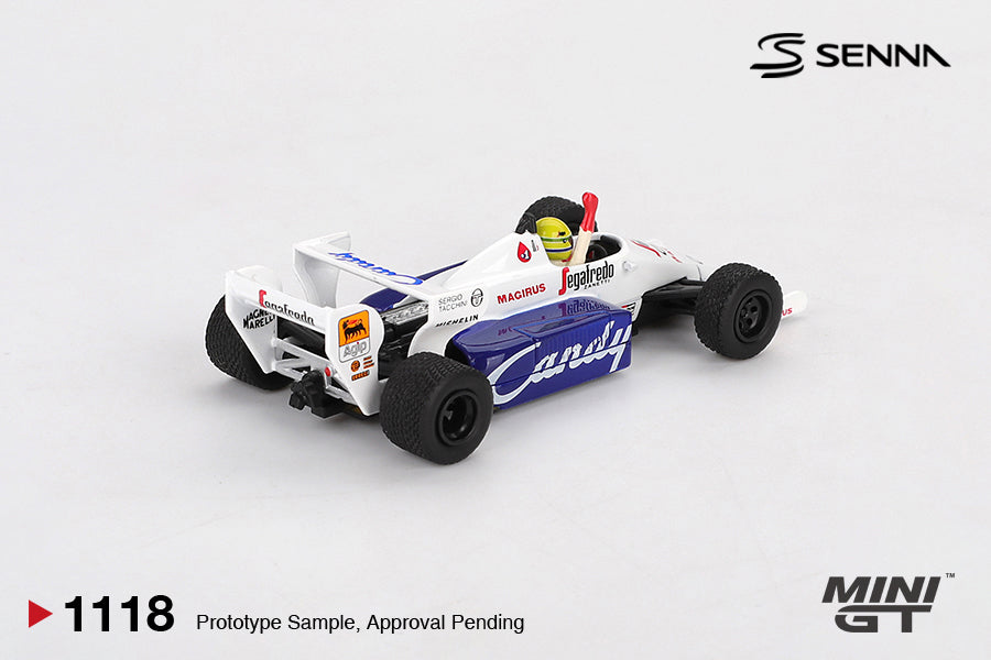 PRE-ORDER MINI GT 1:64 Toleman TG184 #19 Ayrton Senna 1984 Monaco Grand Prix 2nd Place MGT01118-BL Blister