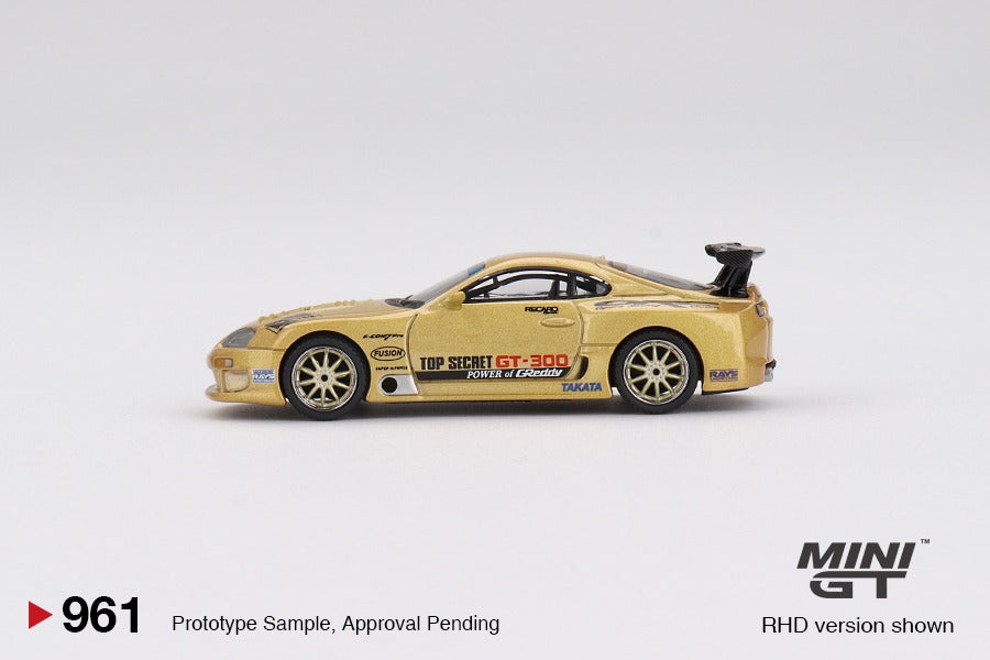 PRE-ORDER MINI GT 1:64 Toyota Supra A80 Top Secret GT-300 Top Secret Gold MGT00961-BL BLISTER