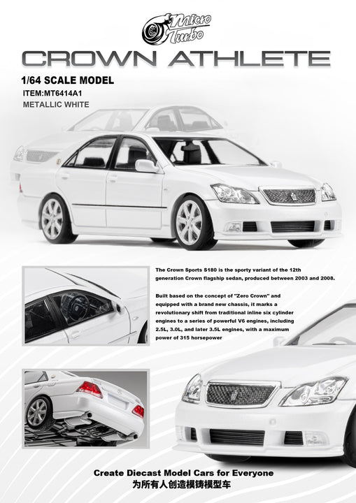 Micro Turbo 1:64 Custom Crown S184 - Metallic White – Little