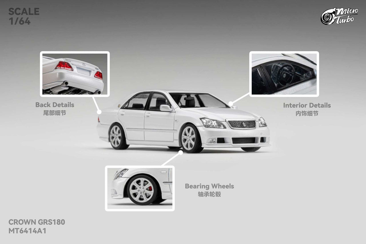 PRE-ORDER Micro Turbo 1:64 Custom Crown S184 - Metallic White