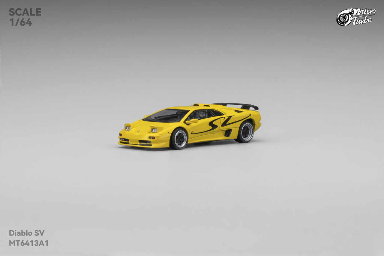 PRE-ORDER Micro Turbo 1:64 Custom Diablo SV, Metallic Yellow