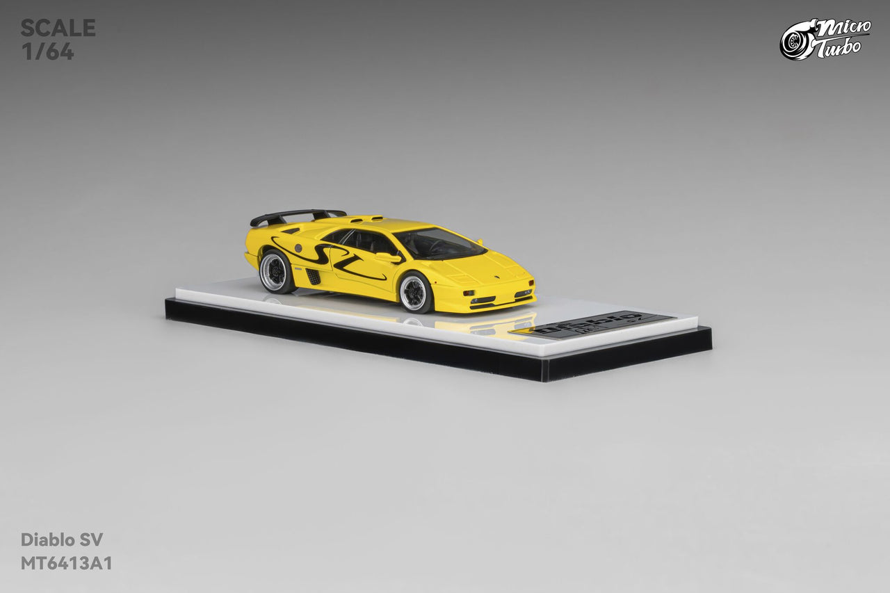 PRE-ORDER Micro Turbo 1:64 Custom Diablo SV, Metallic Yellow