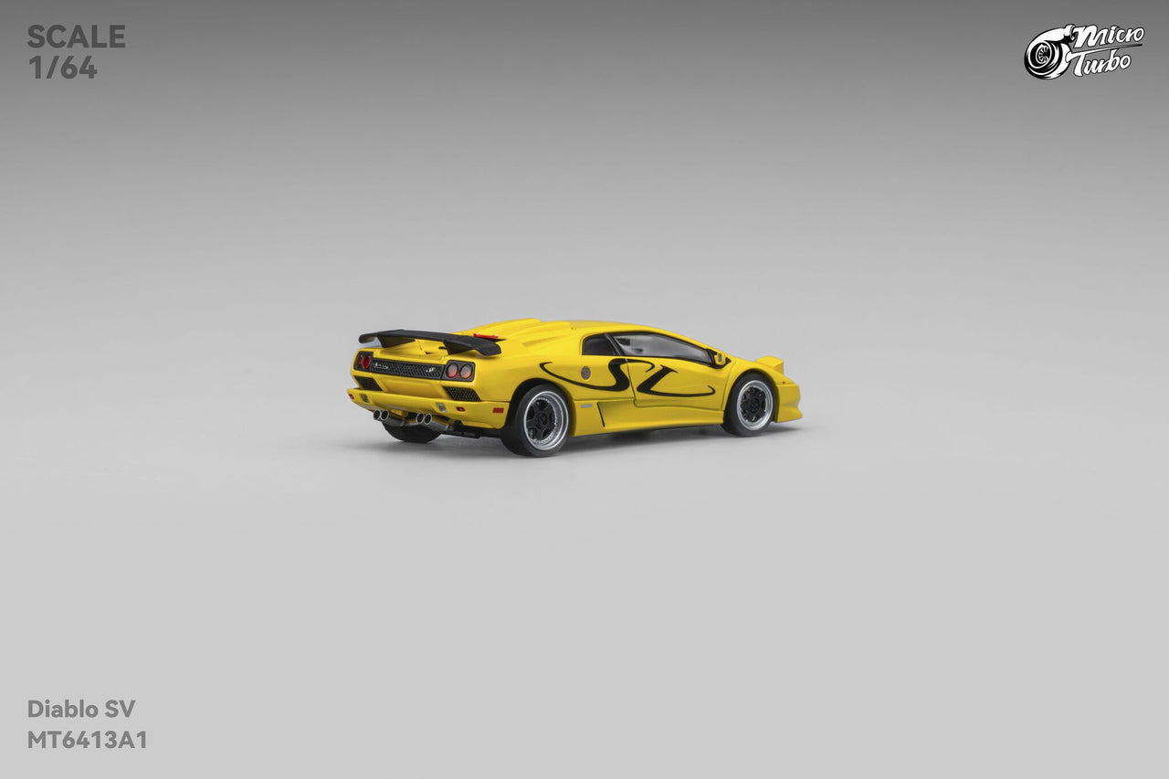 PRE-ORDER Micro Turbo 1:64 Custom Diablo SV, Metallic Yellow