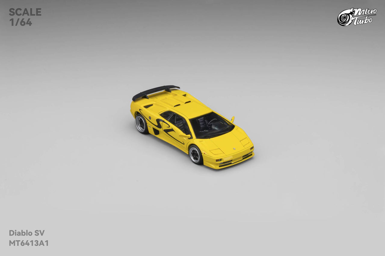 PRE-ORDER Micro Turbo 1:64 Custom Diablo SV, Metallic Yellow