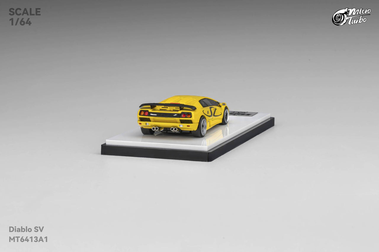 PRE-ORDER Micro Turbo 1:64 Custom Diablo SV, Metallic Yellow