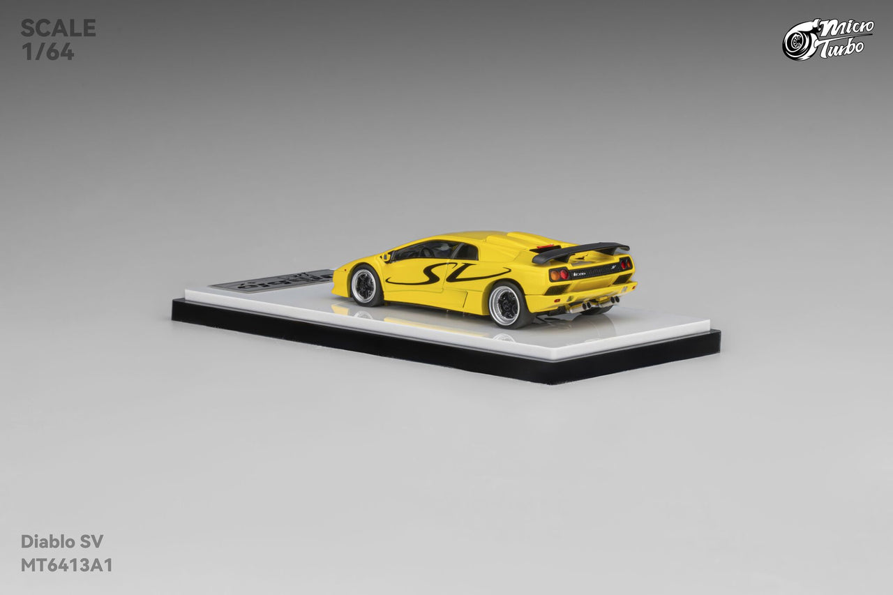 PRE-ORDER Micro Turbo 1:64 Custom Diablo SV, Metallic Yellow