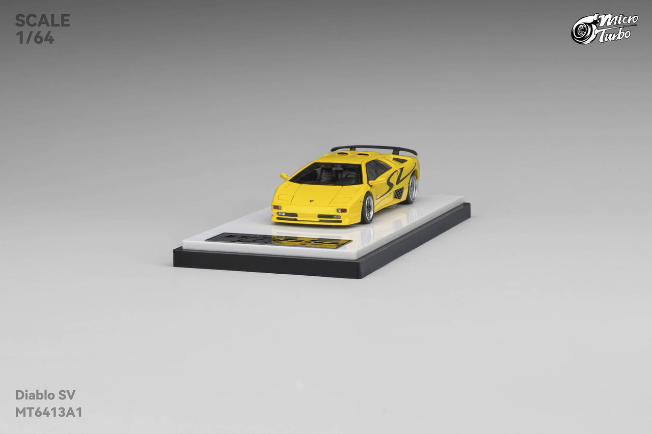 PRE-ORDER Micro Turbo 1:64 Custom Diablo SV, Metallic Yellow