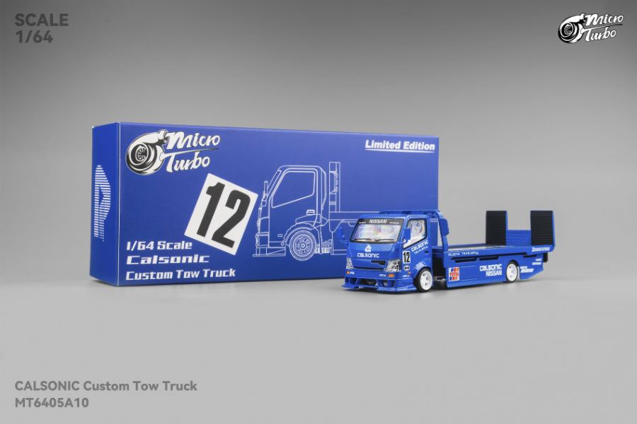 PRE-ORDER Micro Turbo 1:64 Custom Flatbed Truck - Calsonic Livery