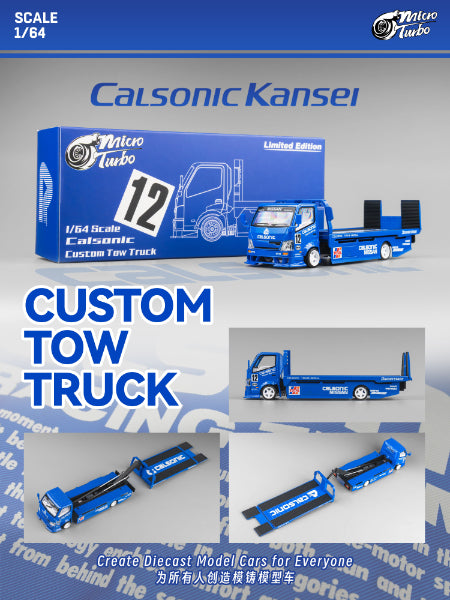 PRE-ORDER Micro Turbo 1:64 Custom Flatbed Truck - Calsonic Livery