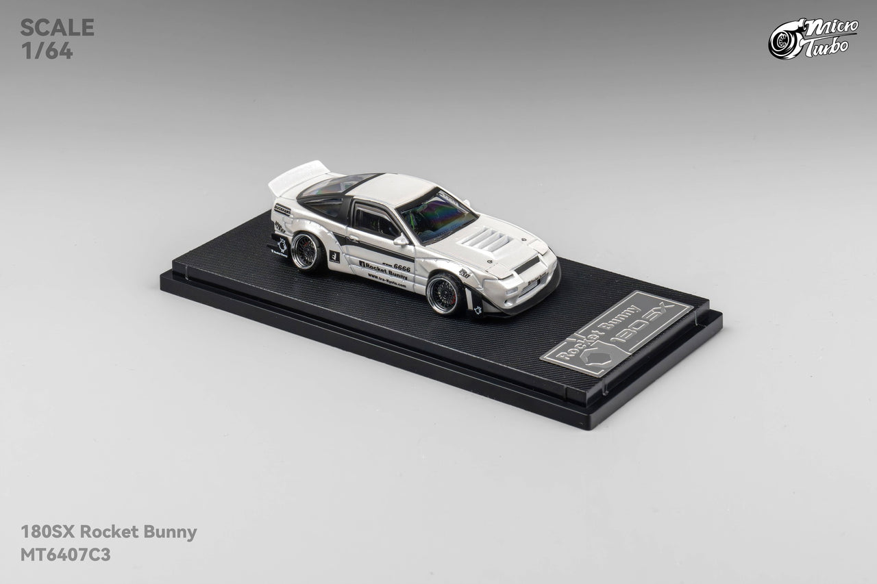 PRE-ORDER Micro Turbo 1:64 Custom Rocket Bunny Nissan 180SX - White