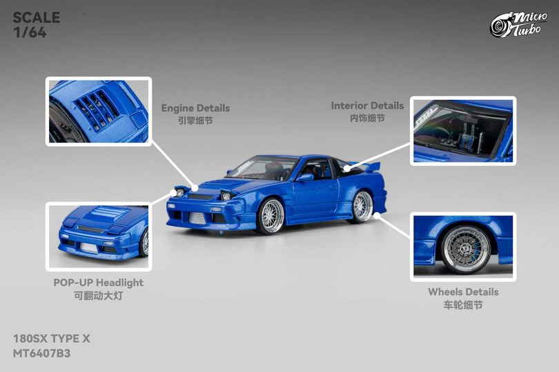 Micro Turbo 1:64 Custom Rocket Bunny Nissan 180SX - – Little