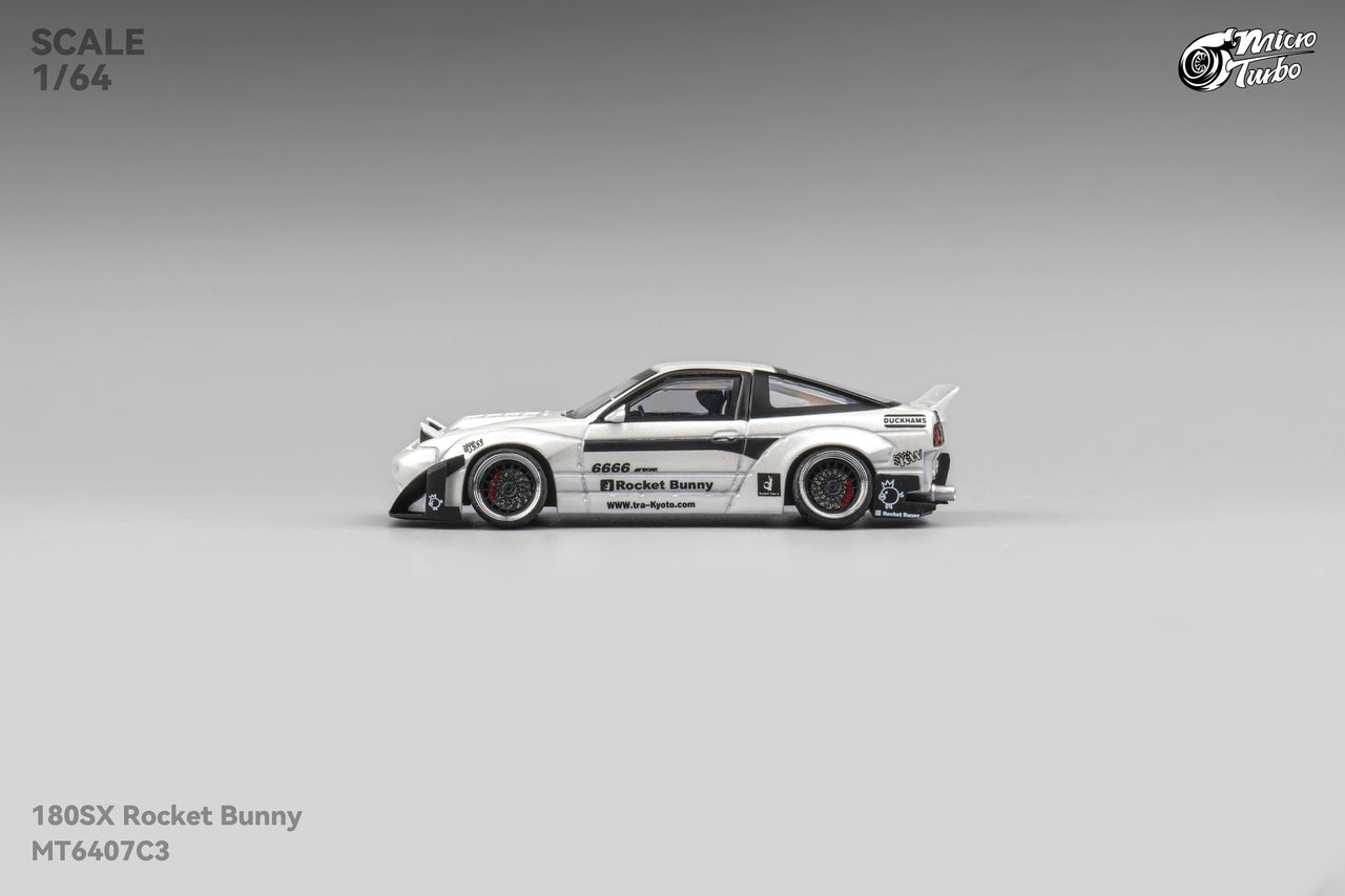 PRE-ORDER Micro Turbo 1:64 Custom Rocket Bunny Nissan 180SX - White